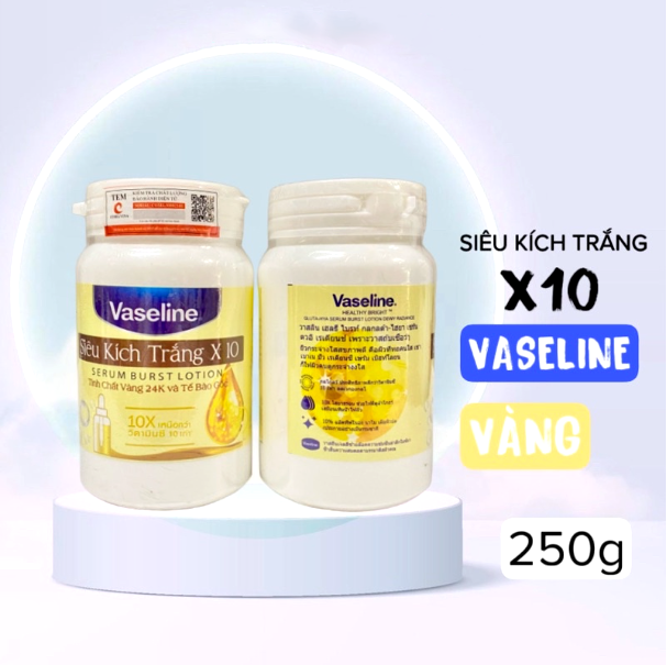 Kích Trắng Vaseline 10x 200g Hồng
