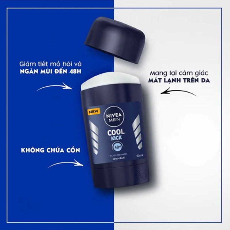 Lăn Khử Mùi Sáp Nam Nivea 50ml Cool Kick
