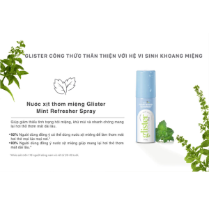 Xịt Thơm Miệng Glister Mint Refresher Spray 14ml