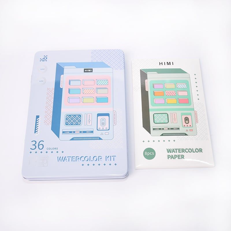 Hộp Màu Himi 36 Màu Hộp Thiếc Xanh, Gam màu tươi sáng, Khả năng pha trộn và loang màu hoàn hảo
