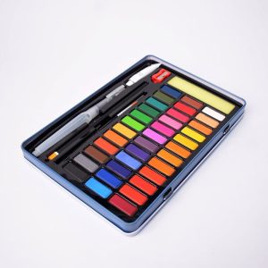 Hộp Màu Himi 36 Màu Hộp Thiếc Xanh, Gam màu tươi sáng, Khả năng pha trộn và loang màu hoàn hảo