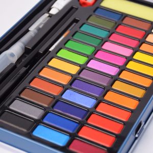 Hộp Màu Himi 36 Màu Hộp Thiếc Xanh, Gam màu tươi sáng, Khả năng pha trộn và loang màu hoàn hảo