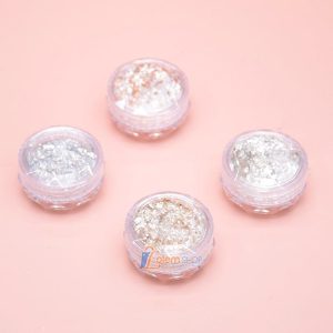 Set Trang Trí Nail 4 Hũ Nhũ Lá, Mix Kim Tuyến Bạc
