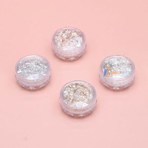 Set Trang Trí Nail 4 Hũ Nhũ Lá, Mix Kim Tuyến Bạc