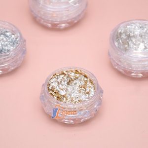 Set Trang Trí Nail 4 Hũ Nhũ Lá, Mix Kim Tuyến Bạc