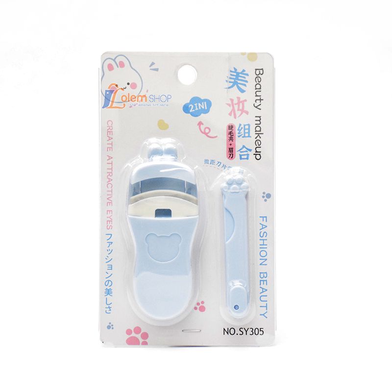 Bấm Mi Nhựa Lmltop Kèm Dao Cạo No.sy305, nhỏ gọn, tiện lợi (Màu ngẫu nhiên)