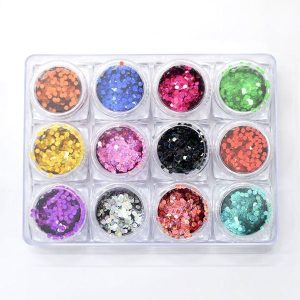 Set Trang Trí  Nail 12 Ô Hạt Tròn Dập Sóng