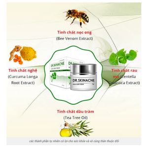 Kem Trị Mụn Rau Má Dr.Skinacne 15g Sạch mụn, Xóa thâm, Trắng da