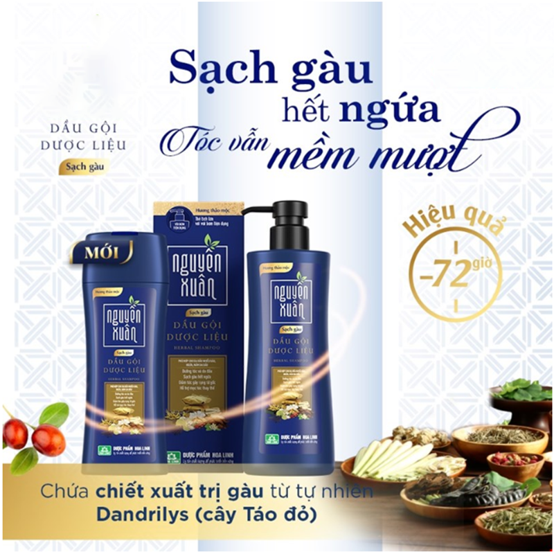 Dầu Gội Nguyên Xuân 450ml, 600ml, Cho tóc sạch gàu, bồng bềnh