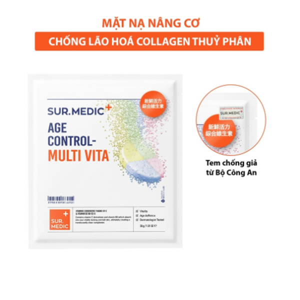 Mặt Nạ Sur.medic 30g Age Control Multi Vita, Hỗ trợ Tái Tạo, Ngừa Lão Hóa