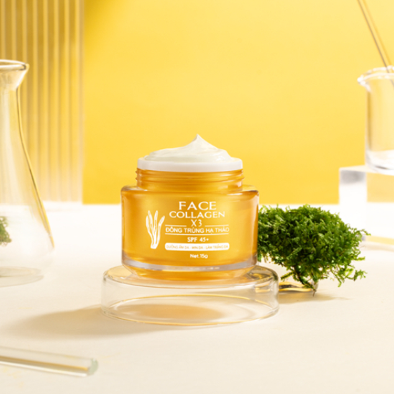 Kem Face X3 Đông Trùng Hạ Thảo 15g, Hỗ trợ dưỡng trắng da cấp ẩm da mịn màng