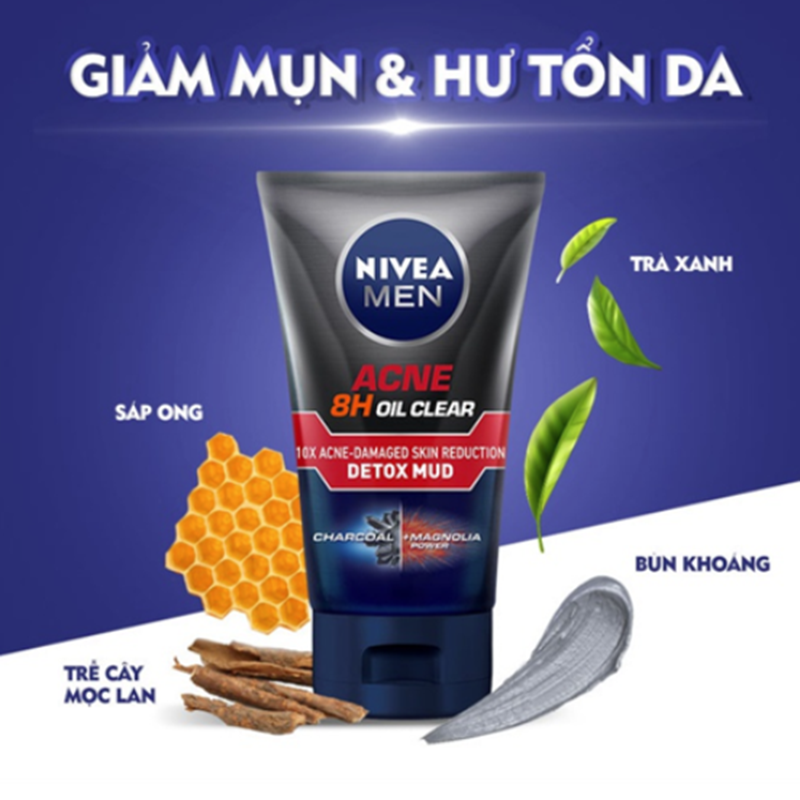 Sữa Rửa Mặt Nivea Nam 100g Bùn Khoáng Kiểm Soát Nhờn Ngừa Mụn (83940)