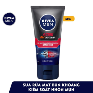 Sữa Rửa Mặt Nivea Nam 100g  Bùn Khoáng Kiểm Soát Nhờn Ngừa Mụn (83940)