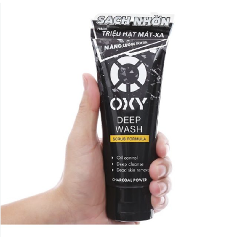 Sữa Rửa Mặt Nam Oxy 100g Deep Wash Scrub Formula, sạch sâu, giảm nhờn