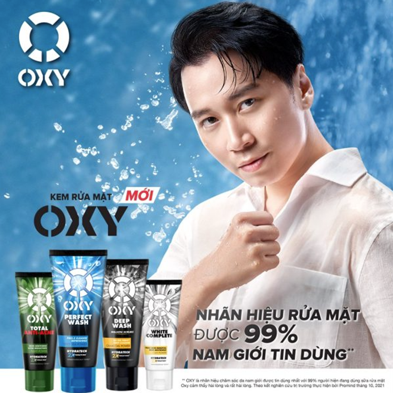Sữa Rửa Mặt Nam Oxy 100g Deep Wash Scrub Formula, sạch sâu, giảm nhờn