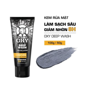 Sữa Rửa Mặt Nam Oxy 100g Deep Wash Scrub Formula, sạch sâu, giảm nhờn