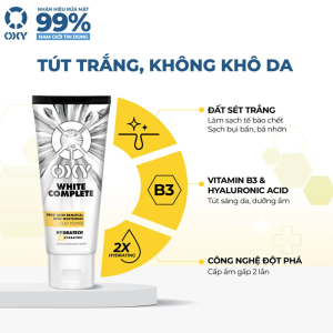 Sữa Rửa Mặt Nam Oxy 100g White Complete,Làm sáng da, bổ sung độ ẩm