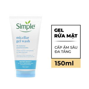 Sữa Rửa Mặt Simple 150ml Water Boost Micellar Facial Gel Wash