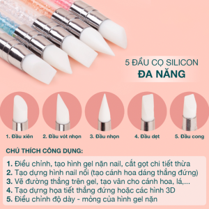 Bộ Cọ Cắt Silicon 2 Đầu 5 Cây