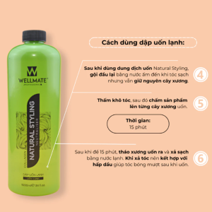 Dập Uốn Lạnh Wellmate 1000ml, bảo vệ tóc khỏe mạnh khi uốn