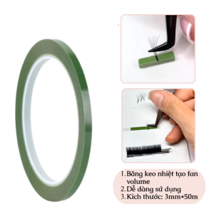Cuộn Keo Tạo Fan Mi Xanh Lá 3mm, Không chảy keo, không dính chân fan