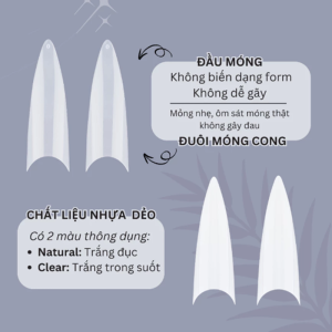 Móng Tip Nhọn Via Secret Hộp 500pcs
