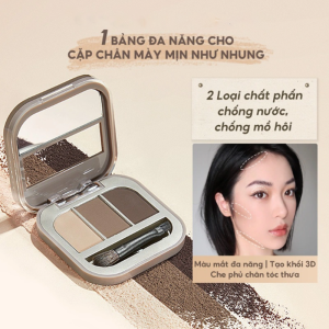 Bột Mày Judydoll 3 Ô 2.7g #02, Kết cấu bột mịn, mềm mại, dễ tán cho đôi lông mày hoàn hảo