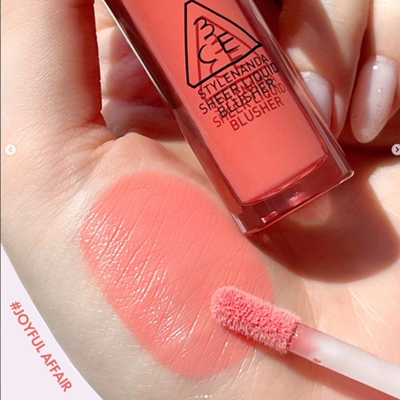 Má Hồng Kem 3ce Sheer Liquid Blusher 3g, Bền Màu, Lâu Trôi