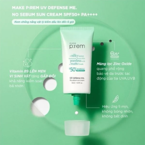 Kem Chống Nắng Make P:rem 50ml, giữ cho làn da thoáng mịn suốt ngày dài
