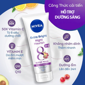 Sữa Dưỡng Thể Hỗ Trợ Dưỡng Trắng Da Ban Ngày & Đêm Nivea Extra Bright Body Serum