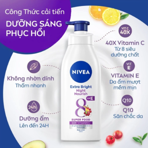Sữa Dưỡng Thể Hỗ Trợ Dưỡng Trắng Da Ban Ngày & Đêm Nivea Extra Bright Body Serum