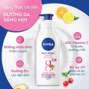 Sữa Dưỡng Thể Hỗ Trợ Dưỡng Trắng Da Ban Ngày & Đêm Nivea Extra Bright Body Serum
