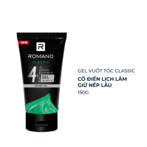 Gel Vuốt Tóc Romano Classic 150g mềm, không gây nhờn, cho mái tóc bóng mượt tự nhiên