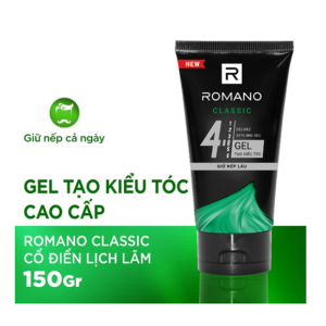 Gel Vuốt Tóc Romano Classic 150g mềm, không gây nhờn, cho mái tóc bóng mượt tự nhiên