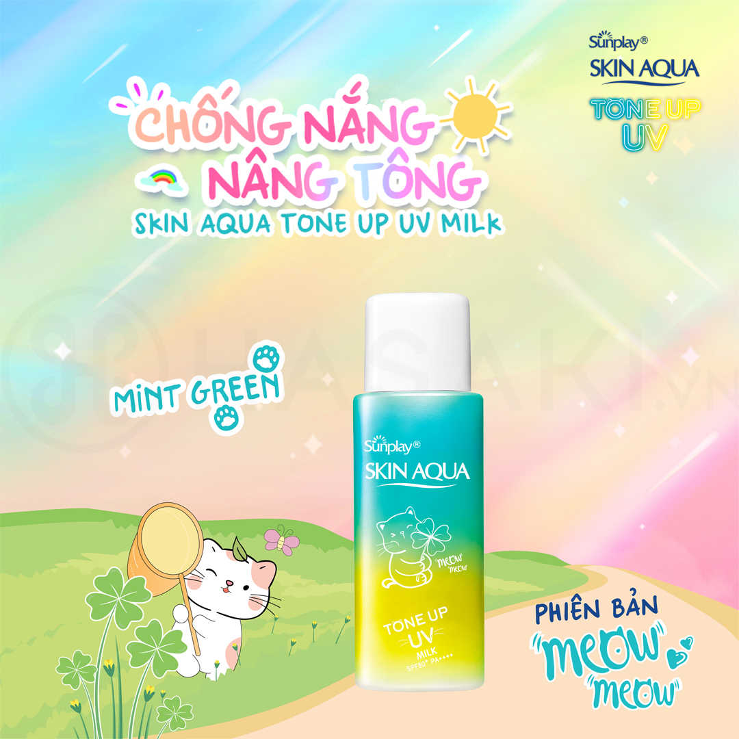 Sữa Chống Nắng Hiệu Chỉnh Sắc Da - Sunplay Skin Aqua Tone Up UV Milk Mint Green
