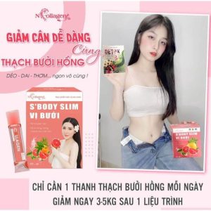 Thạch Bưởi Giảm Cân N-collagen Hộp 15 Gói Kèm Detox