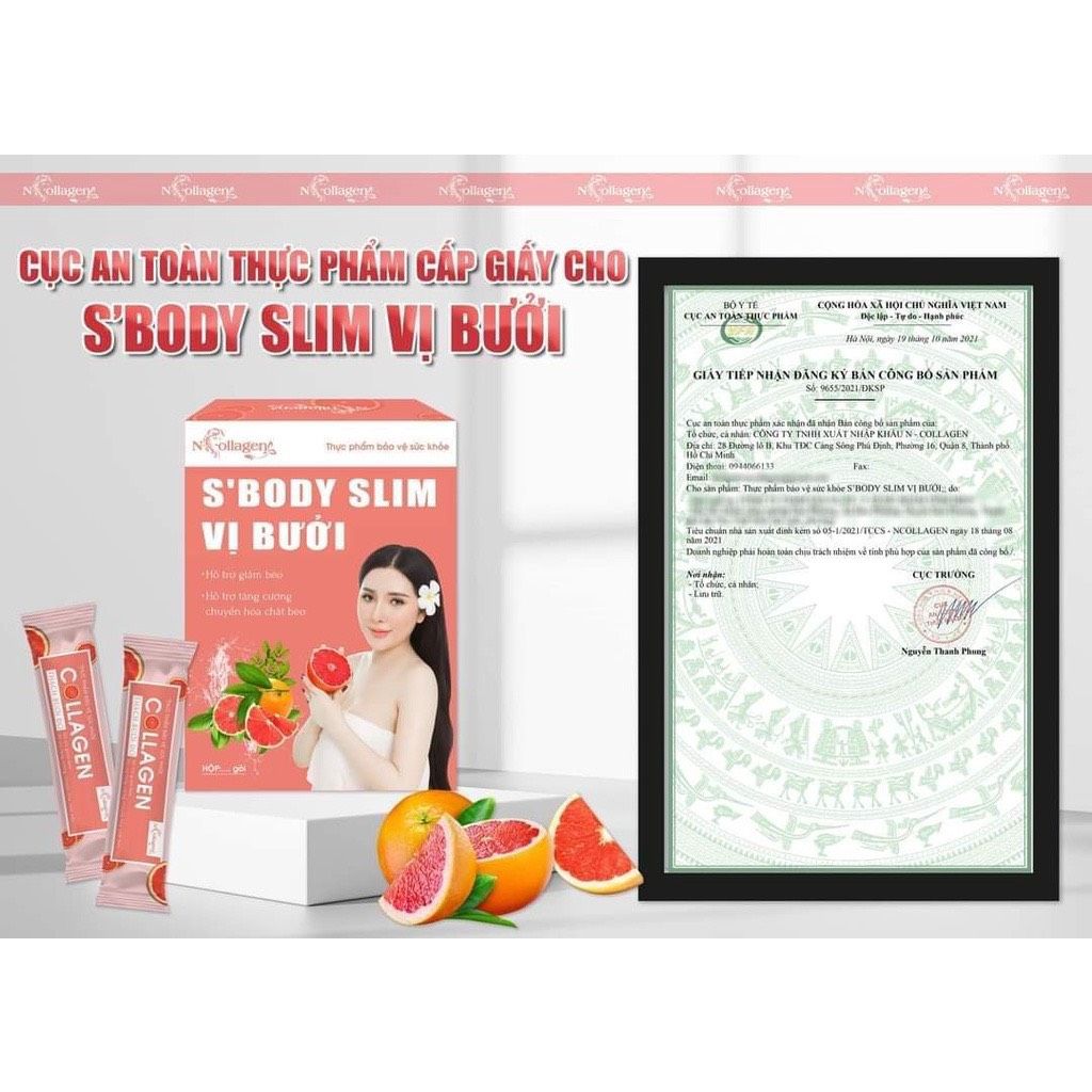 Thạch Bưởi Giảm Cân N-collagen Hộp 15 Gói Kèm Detox