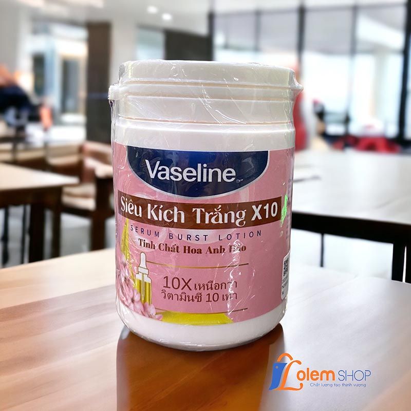 Kích Trắng Vaseline 10x 200g Hồng