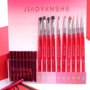 Bộ Cọ Nail Jiao Yan She Cán Hồng 10 Cây