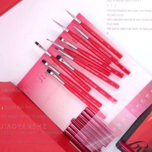 Bộ Cọ Nail Jiao Yan She Cán Hồng 10 Cây