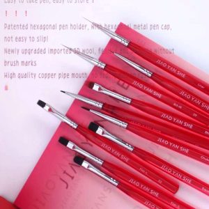 Bộ Cọ Nail Jiao Yan She Cán Hồng 10 Cây
