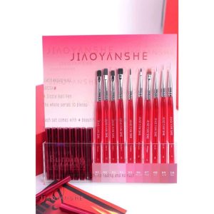 Bộ Cọ Nail Jiao Yan She Cán Hồng 10 Cây