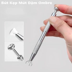 Hộp Mút Dặm Kèm Kẹp Gấp Ombre, Dùng Trang Trí Móng Nail