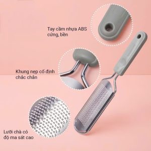 Cây Chà Gót Nhựa Mặt Inox Lổ Lớn và lưỡi thay