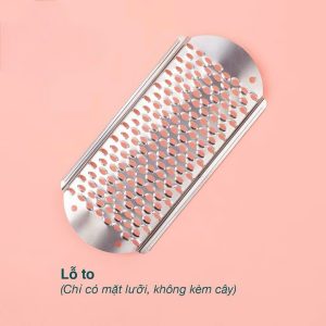 Cây Chà Gót Nhựa Mặt Inox Lổ Lớn và lưỡi thay