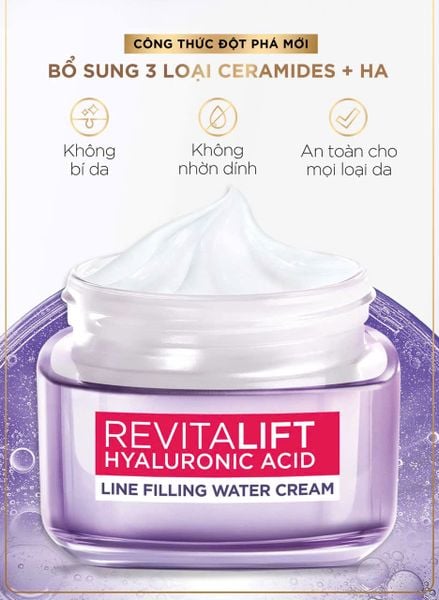 Kem Dưỡng L'oreal Paris 50ml Revitalift Hyaluronic Acid Line Filling Water