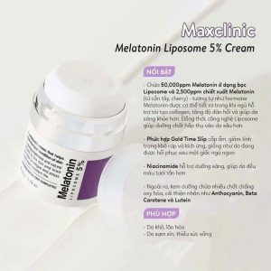 Kem Dưỡng Melatonin Liposome 5% Maxclinic Time Return Meltonin Cream 50g